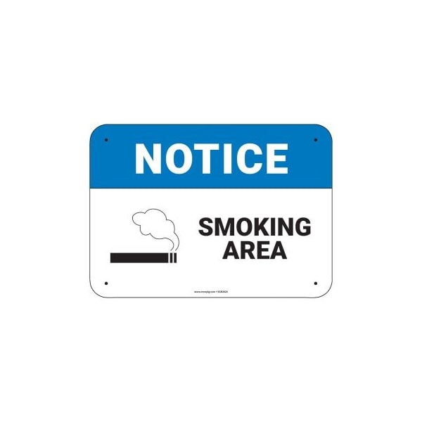 Pig PIG Notice Smoking Area Sign 14" x 10" Plastic 14" L x 10" H SGN2024-10X14-PLS - main